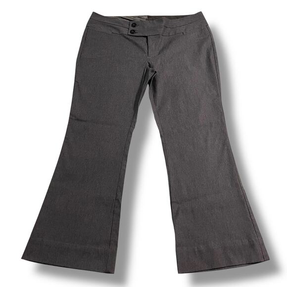 Maurices Studio Y Womens Dress Pants Trousers Flare Leg Lightweight Gray 15 16 - Picture 1 of 9